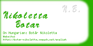 nikoletta botar business card