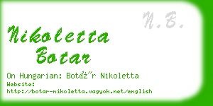 nikoletta botar business card